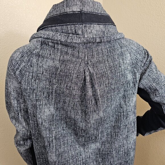 LULULEMON To Class Double Collar Heather Gray Button Up Sweater Jacket~10 - Picture 12 of 14
